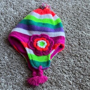 Wonderkids Multicolor Striped Hat with Flower